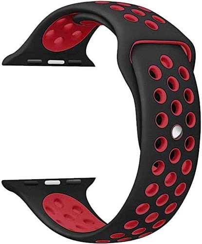 Apple Watch Sport Band 42-45mm Black/Red NEW