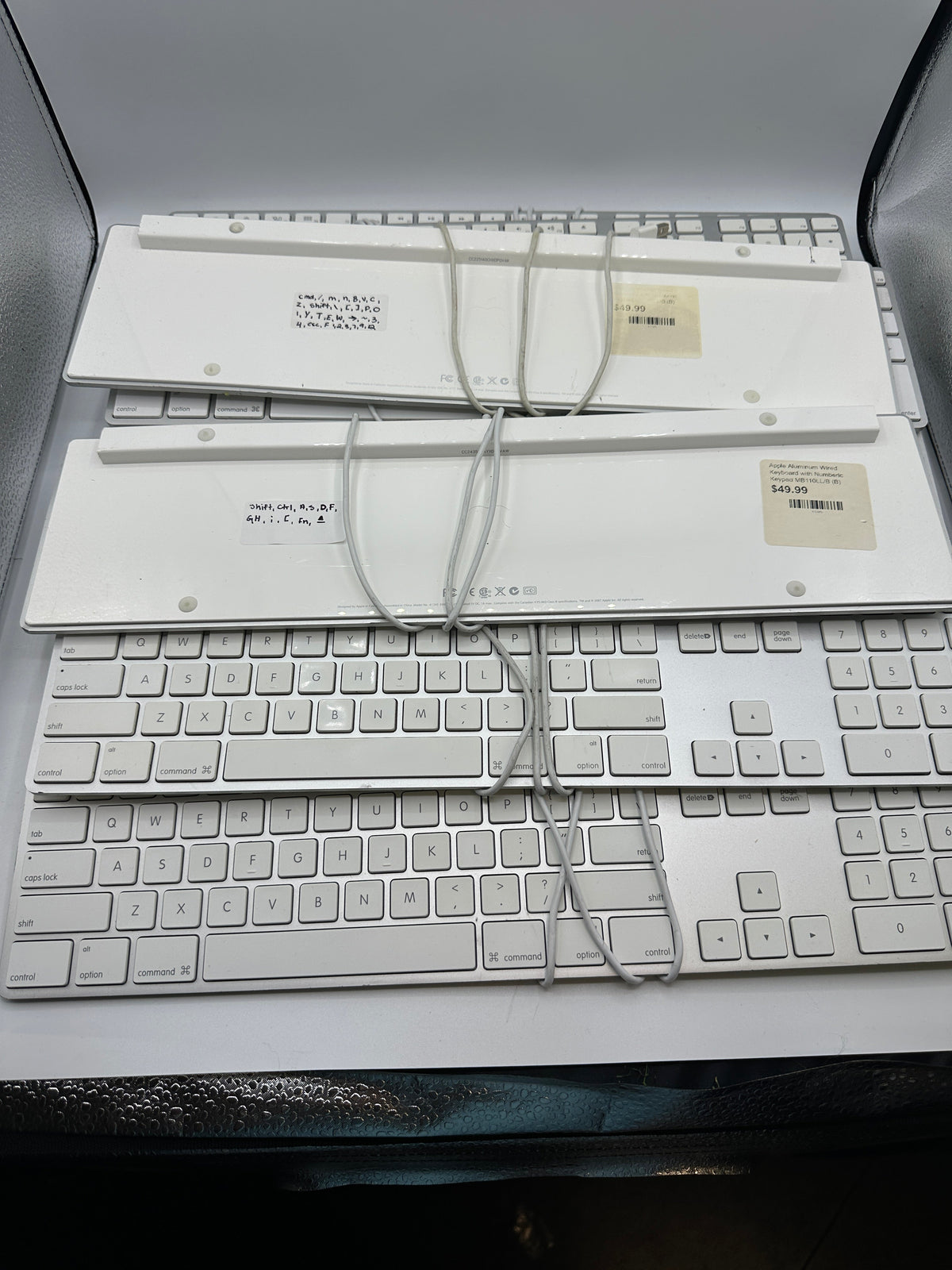 Lot of 10 Apple Aluminum Wired Keyboard with Numeric Keypad FOR PARTS ONLY