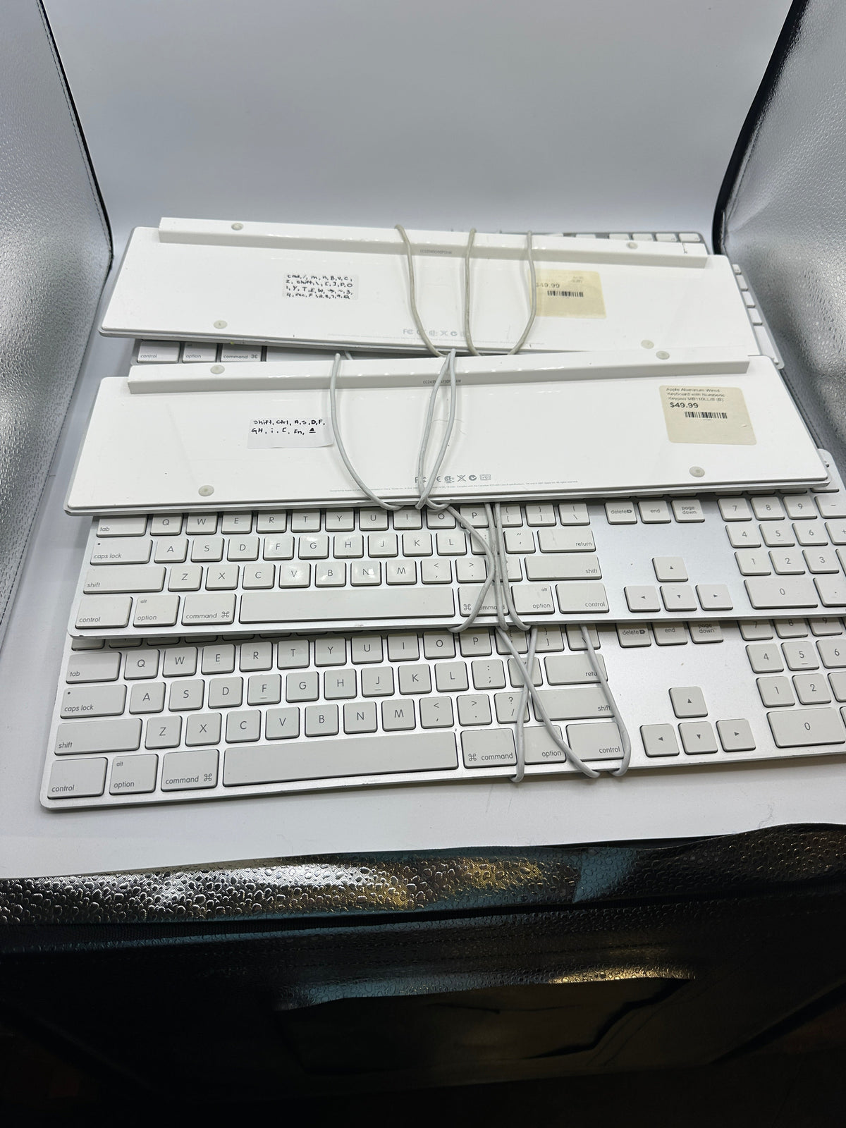 Lot of 10 Apple Aluminum Wired Keyboard with Numeric Keypad FOR PARTS ONLY
