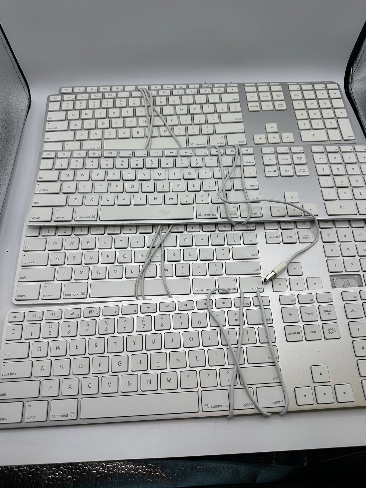 Lot of 10 Apple Aluminum Wired Keyboard with Numeric Keypad FOR PARTS ONLY