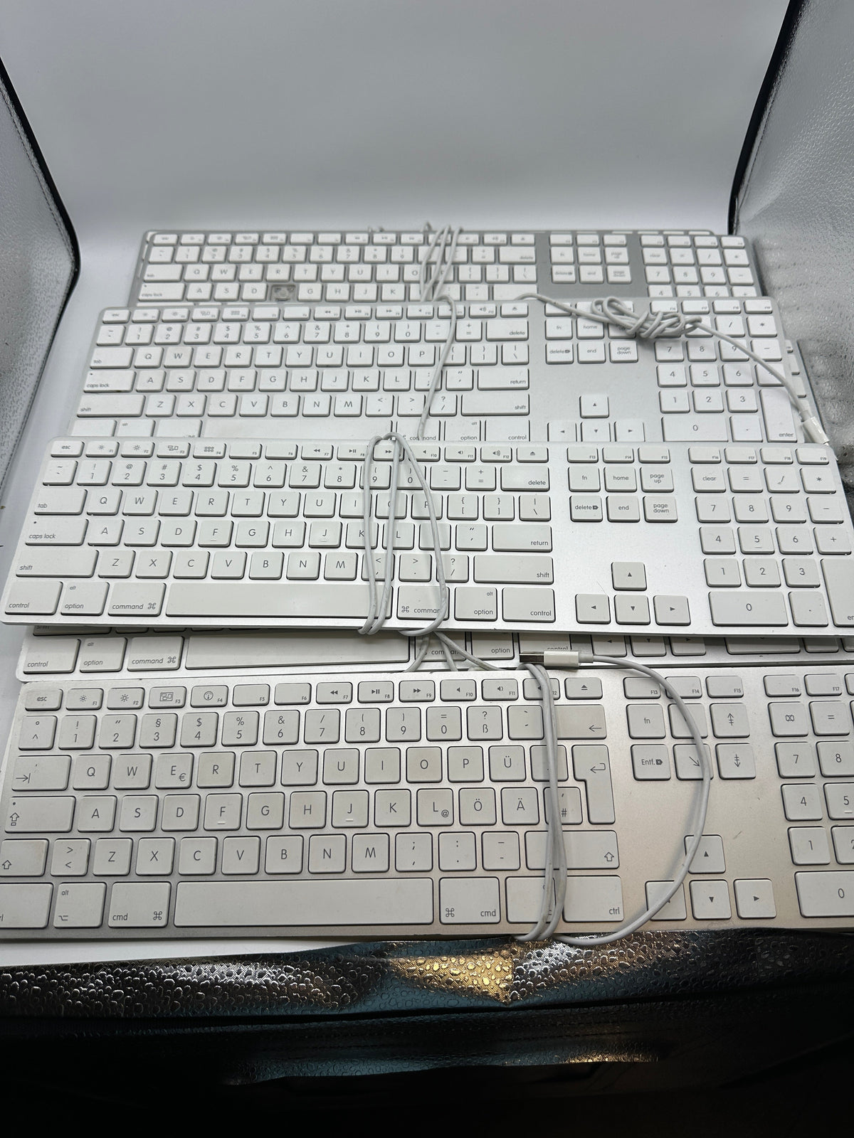 Lot of 10 Apple Aluminum Wired Keyboard with Numeric Keypad FOR PARTS ONLY