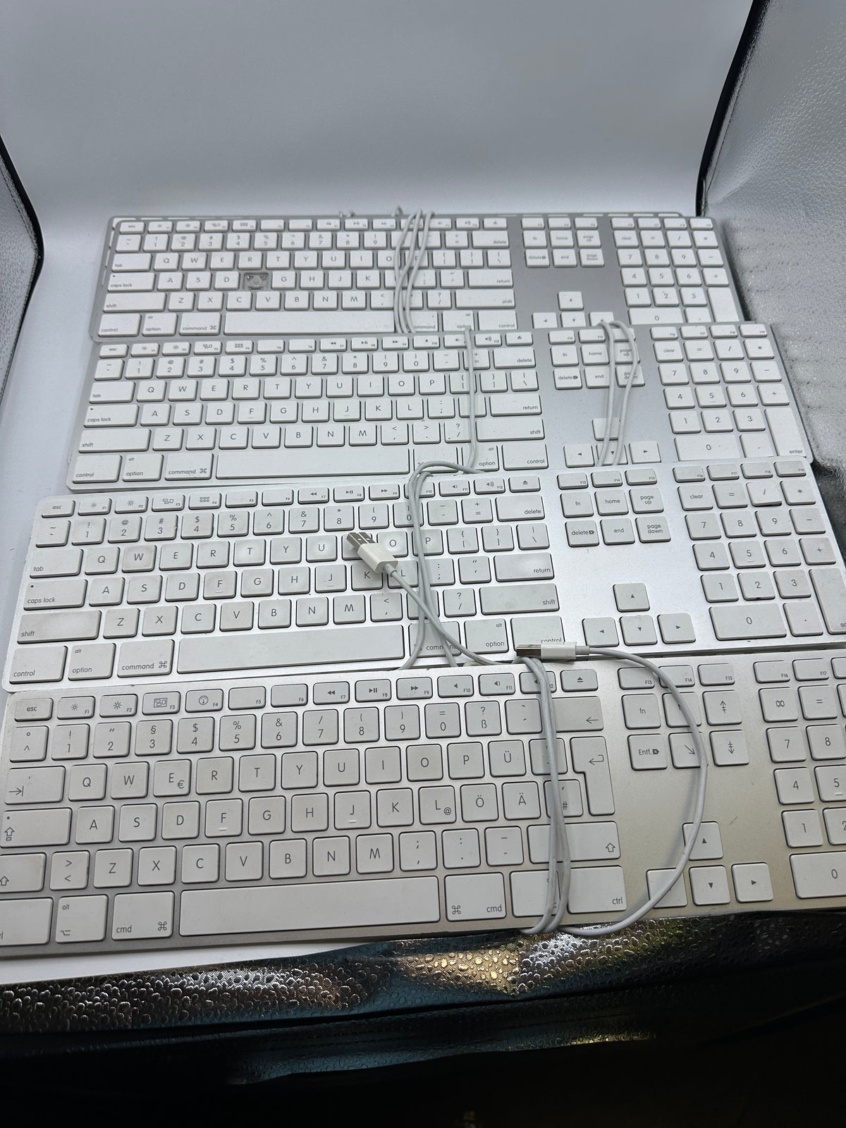 Lot of 10 Apple Aluminum Wired Keyboard with Numeric Keypad FOR PARTS ONLY